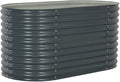 Garden Raised Bed 62.9x31.4x31.8 Galvanized Steel Gray