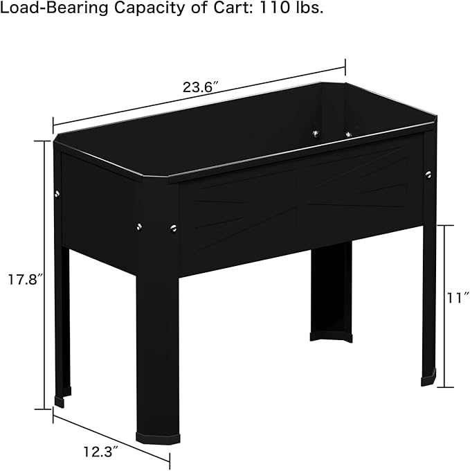 Raised Garden Bed with Tall Legs Elevated Metal Planter Box for Vegetables Herbs Flowers - Outdoor Use in Backyard Patio Balcony &amp Deck