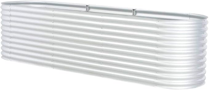 Garden Raised Bed 125.9x31.4x31.8 Galvanized Steel Silver