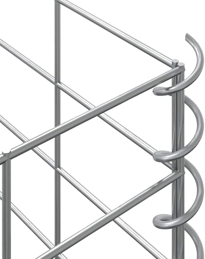 Gabion Raised Garden Bed Silver Iron Square Planter for Outdoor Plants 11.8x11.8x19.7 inch 3-Pack Weather-Resistant Metal Planter Box