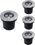 4 Pack Recessed Underground Light - Round Landscape Lamp Outdoor Led Spotlight IP65 Waterproof Recessed Led Lawn Light for Home Driveway Stair Step Trial Patio AC85-265V (6W Blanc) (36W Warm White