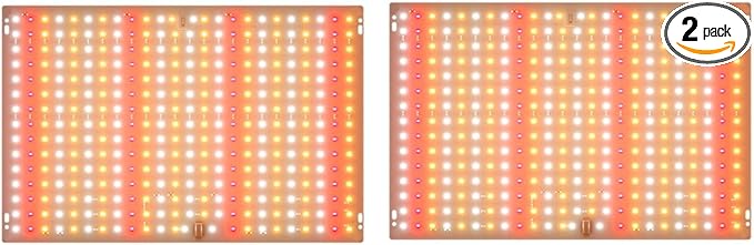 2Pcs 300W LED Plant Light Veg/Bloom Two Modes 100-277V Dimmable Indoor Planting Panel Lights 110V Sunlight Sapling Potting Flower Succulent Tent Box Seedling Cultivation Lighting with Hook US Plug