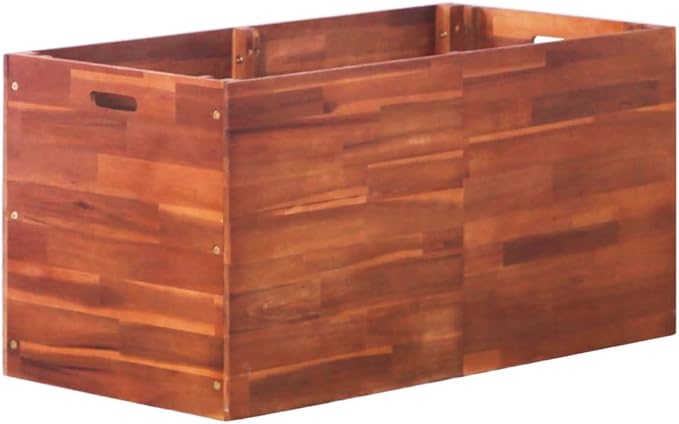Acacia Wood Garden Raised Bed for Vegetables Flowers and Herbs - Large Outdoor Planter Box for Gardening and Planting 39.4x19.7x19.7