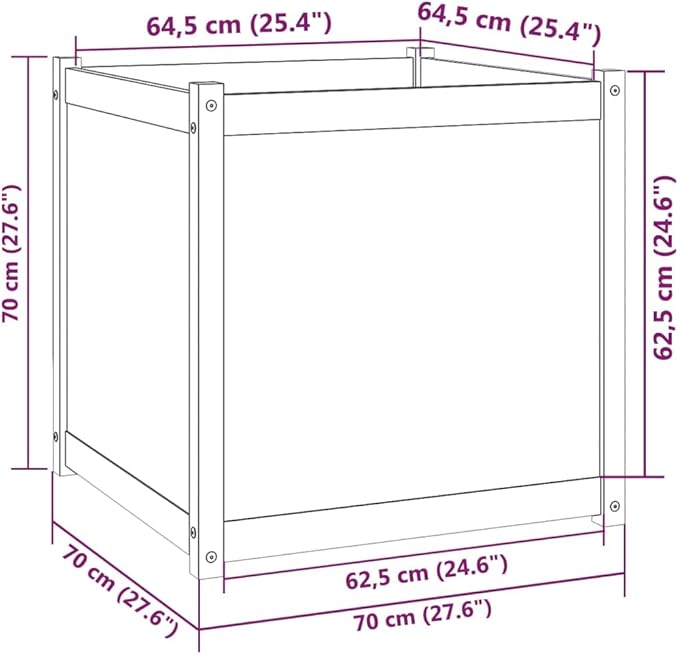 Solid Pine Garden Planter for Landscape Fence Garden Rock Retaining Walls Galvanized Steel Wire Mesh 27.6 in.