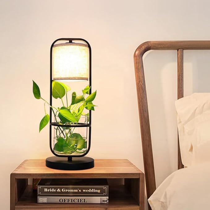 Table Plant Light Grow Light for Indoor Small Plants Full Spectrum 10W 4500K Natural Light 15 Feet Dimer Switch Plug in Cable Cloth Shade Creative Design