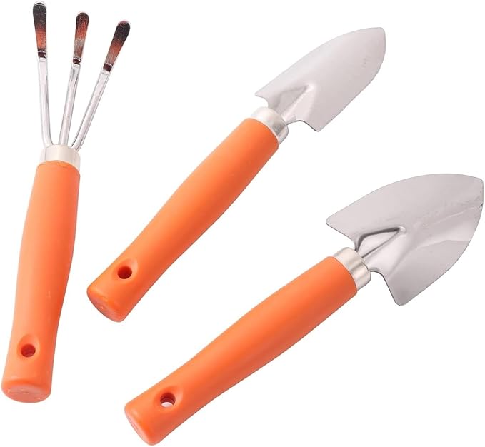 Mini Garden Tool Set Garden Tool Set -3 Piece Aluminum Gardening Hand Tools - Including Garden Trowel - Hand Shovel - Tilling Hand Rake Gardening Too