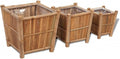 SKM Raised Bed Set 3 Pieces Bamboo with Nylon Lining