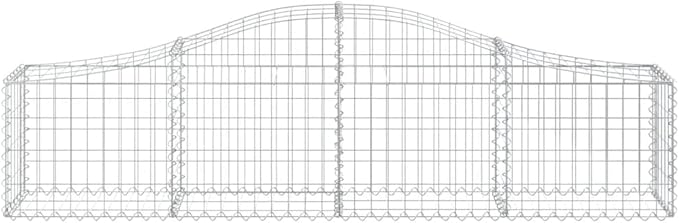 Arched Gabion Basket Galvanized Gardening Planter Metal Box for Outdoor Vegetable and Flower Beds Large Plant 78.7x11.8x15.7/23.6 Inch
