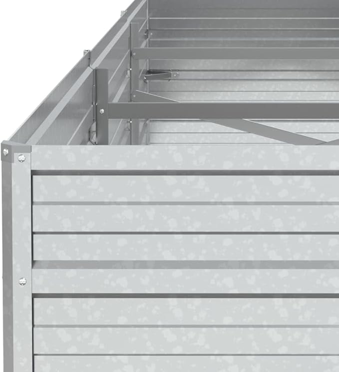Garden Raised Bed 94.5x31.5x17.7 Galvanized Steel Silver8.42 KG316888