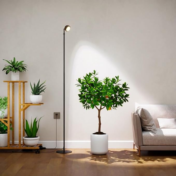 Standing Grow Light with Timer 4/8/12H 20W Full Spectrum Vertical Grow Lights for Indoor Plant Growing Wide Coverage 5.24FT to 6.88FT Height Adjustable Ideal for Large Tall Plants
