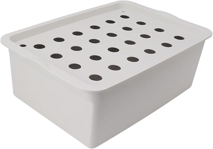 24 Holes Gray Hydroponic System Growing Box with Timer Oxygen Pump Hydroponic System Planter Box for Flowers Vegetables Plants (US Plug 110V)