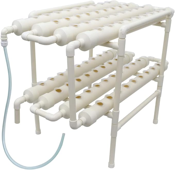 Wall-Mounted Hydroponic Grow Kit 72 Plant Sites Hydroponics Planting System 8 PVC Pipes Hydroponic Gardening Indoor System with 110V Water PumpPlanting SpongeHose