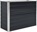 vidaXL Stylish Anthracite Garden Raised Bed 39.4 X 15.7 X 30.3 in Galvanized Steel Outdoor Planter with Open Bottom for Drainage Flower Box Metal Planters Flowers Contemporary Gardening
