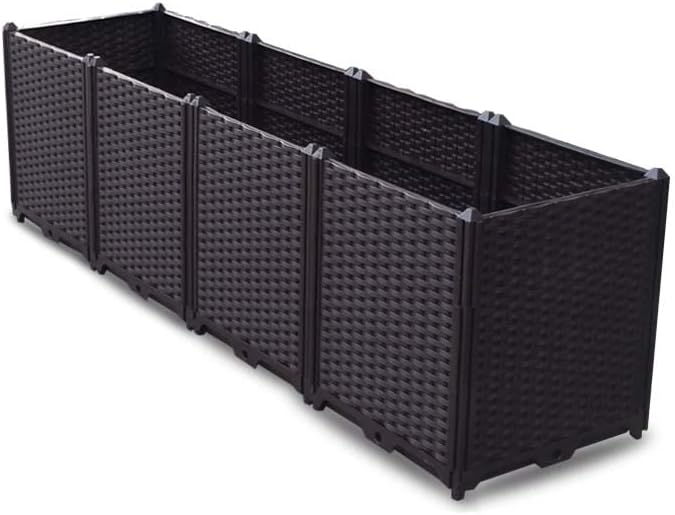 YSUEFIJO Outdoor Raised Garden Bed Raised Garden Bed Kit Plastic Planter Box Indoor Rectangular Planter Raised Beds for Vegetables for Flowers Herbs Fruits