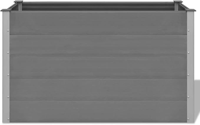 vidaXL Garden Planter WPC 150x50x91cm Grey Outdoor Lawn Flower Pot Raised Bed
