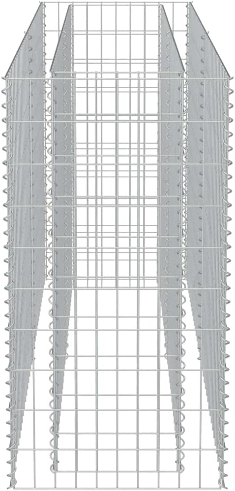 Gabion Planter Raised Bed Outdoor Garden Galvanized Steel Wire Mesh Grid Stone Wall Flower Raised Bed for Vegetables Flowers Plants 70.9x 19.7x 39.4