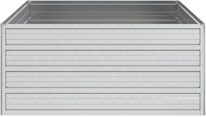 Garden Raised Bed 39.4x39.4x17.7 Galvanized Steel Silver