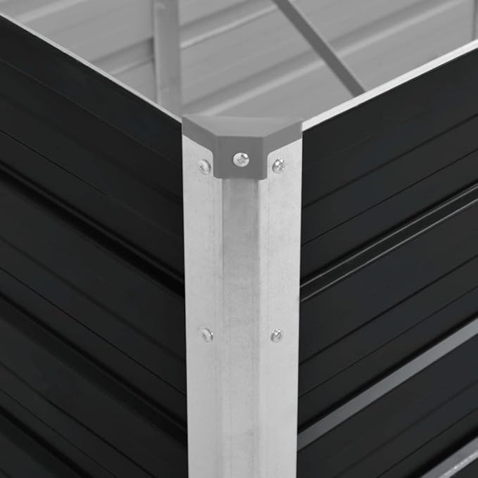 YAFF Garden Raised Bed Anthracite 39.4x15.7x30.3 Galvanized Steel(Anthracite)