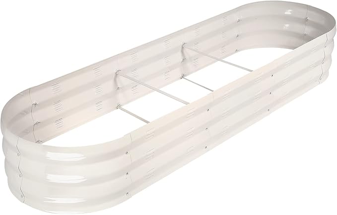 Galvanized Raised Garden Bed Outdoor 67 D x 20 W x10 H 7 cu. ft. Planter for Outdoor Plants Large Metal Raised Garden Bed Kit (White)