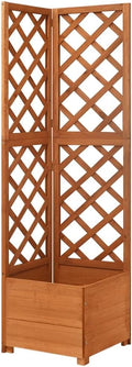 Decorative Garden Raised Bed Vegetable Planting pots Corner Trellis Planter 15.7x15.7x59 Solid Fir Wood for Growing Outdoor Plants Vegetables