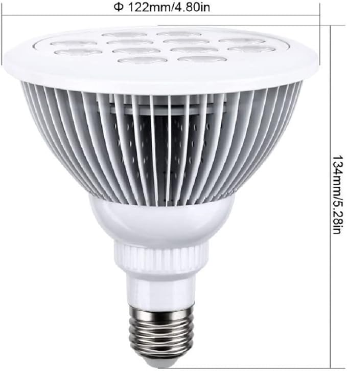 Luopan Indoor Lighting 4pcs/lot LED Grow SoptLight PAR38 AC90-265V 12W/24W LED Infrared Light Baking Light Plant Growth Light (Color : White Size : 12w)