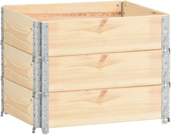 3pcs Stackable and Collapsible Wooden Pallet Collar Raised Garden Bed Small Pet Enclosures Multipurpose and Adjustable Storage Solution with Foldable Design 23.6x31.5-449