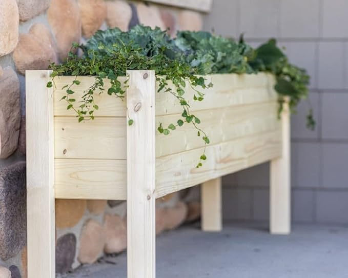 Zylina Wood Raised Garden Bed - Long 60x12x22 Raised Planter Boxes - These Garden Beds for Outdoor with Legs Grow Healthy Vegetables Herbs and Beautiful Flowers on Your Patio or Backyard.
