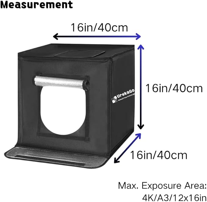 Portable Plant Grow Light Box | 4 Panels - 540 LEDs (6000K/3000K/660nm) - Black Polyester Fabric Light Reflection &amp Shading Design for Indoor Plant Growth 16x16x16in