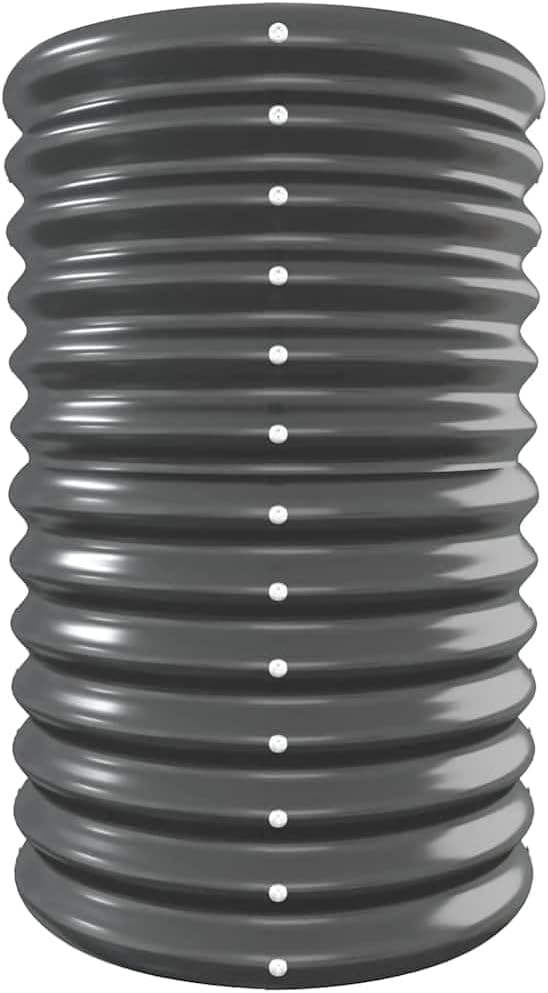 Large Anthracite Oval Raised Garden Bed 130.7x130.7x26.8 in Powder-Coated Steel Planter Box Durable Modern Outdoor Planter for Patio Balcony Yard Gardening Vegetables Herbs