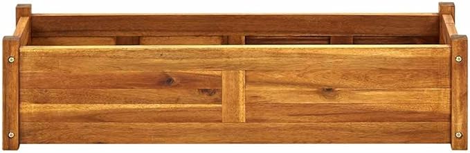 Acacia Wood Garden Bed - 39.4 Outdoor Planter Box for Herbs Flowers Vegetables &amp Plants | Large Raised Planting Bed for Gardening