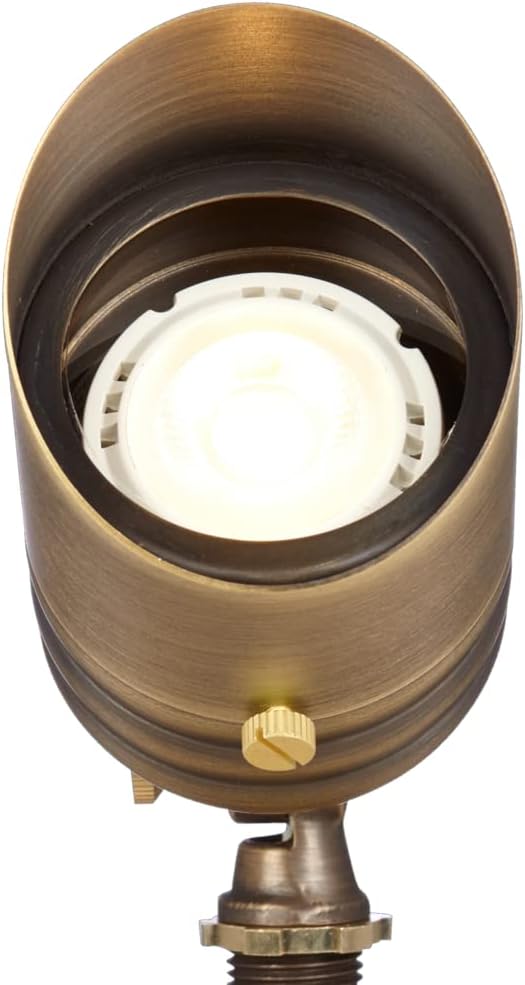 VOLT 12V Brass Fat Boy LED Outdoor Spotlight 4-Pack Expansion Kit (Bronze) for Low Voltage Landscape Lighting of Yard Lawn Garden Patio Trees &amp House