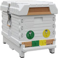Apimaye Insulated 7 Frame Langstroth Nucleus Assembled Bee Hive Set with Plastic Core Frames &amp Foundations (White Hive with Core Frames &amp Foundations)