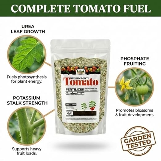 Old Cobblers Farm™ Wicked Growth Tomato Fertilizer– Prevents Blossom End Rot Boosts Fruit Flavor &amp Yield Plant Food for Heirloom Cherry &amp Beefsteak Tomatoes (5/10/15/20lbs) (20 lbs)