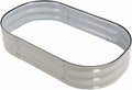 Raised Garden Bed Kit 304 Stainless Steel Oval Raised Planter Bed Outdoor for Vegetables Flowers with Open Base Design Heavy Duty Safe Edges Stackable (White)