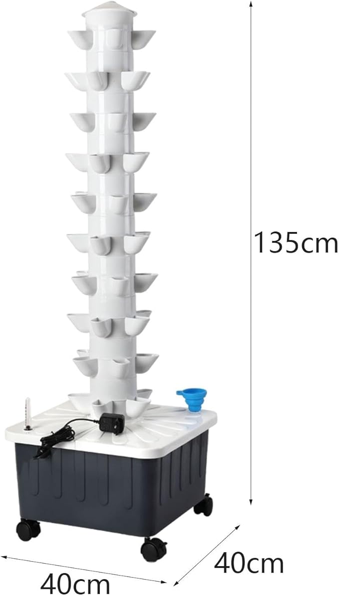 Hydroponic Grow System Vertical Garden Planter Teaching Tool Gardening Growing System Kit for Inside Plant Yard Lawn Canola 50Holes 40x40x135cm