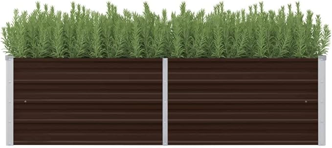 SKM Garden Raised Bed Brown 63x15.7x17.7 Galvanized Steel (6 KG/13.2 LBS)