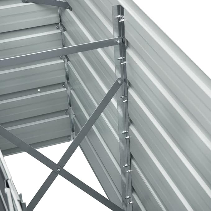 Garden Raised Bed Galvanized Steel 94.5x15.7x30.3 Gray