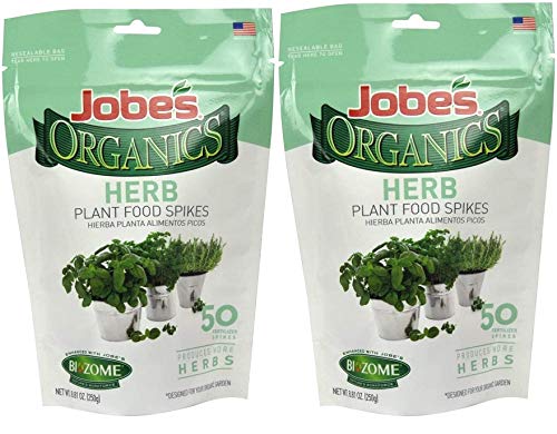 Jobe's Organics Herb Fertilizer Spikes 50 Spikes(2-Pack)