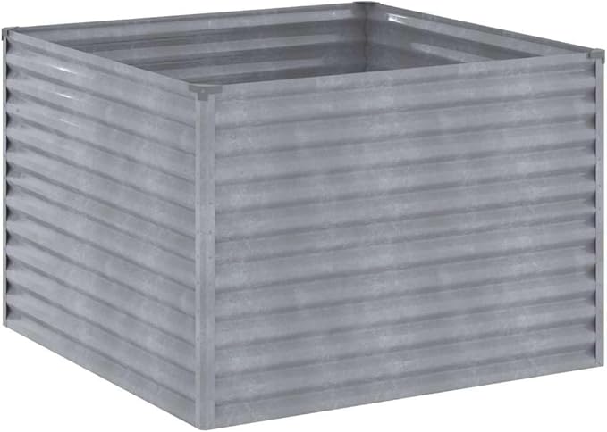 Garden Raised Bed 39.4x39.4x27.2 Corten Steel Weathering Planter for Outdoor Plants Durable Square Garden Bed for Vegetables and Flowers