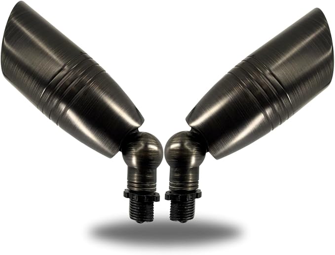Solid Brass Outdoor Landscape Spotlights (4 Pack) 12V LED Spot Light Waterproof for Garden and Yard Up Lighting Brushed Antique Bronze Finish Accent Lighting Fixture Without Bulb