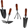 Mini Garden Tool Set with Wooden Handle 4pcs Thickened Iron Shovel and Spade for Planting and Weeding Handheld Gardening Tools for Transplanting and Soil Cultivation