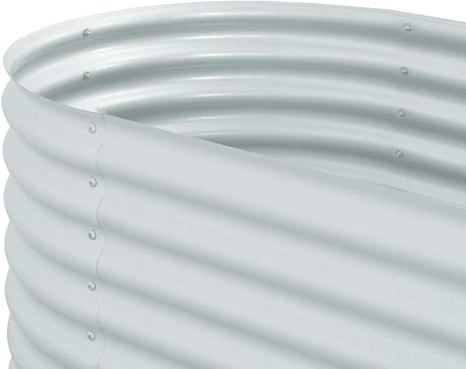 63x63x32 Galvanized Steel Raised Garden Bed – Silver Outdoor Planter for Vegetables &amp Flowers Patio Backyard