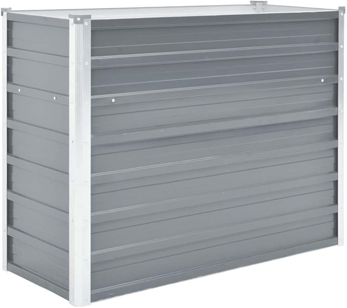 Raised Garden Bed Grey Galvanized Steel 39.4x15.7x30.3 inch Rectangular Planter Box for Outdoor Plants Durable Metal Raised Beds for Gardening