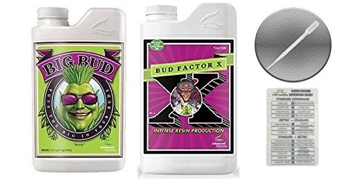 Advanced Nutrients Big Bud and Bud Factor X 4 Liter with Conversion Chart and 3ml Pipette-4 Liter