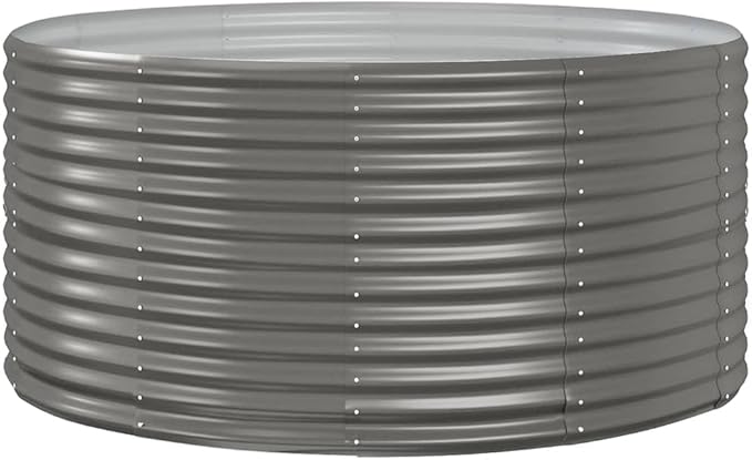 Garden Raised BedPrivacy BarriersPrivacy FencesDecorative Patio PlantersFreestanding PlantersGardening Accessoriesfor BalconyPatioCourtyardGray 55.1x55.1x26.8 Powder-Coated Steel
