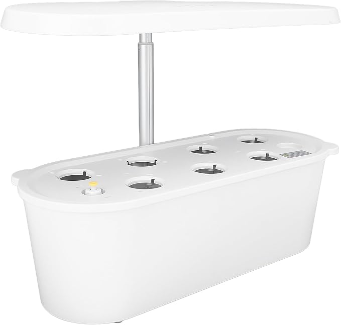 Hydroponics Growing System 7 Pods Indoor Garden with LED Grow Light Pump System Automatic Timer for Home Kitchen Vegetable Gardening (White)