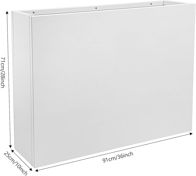 Metal Raised Garden Bed 36 * 10 * 28in Steel Rectangular Planter Flower Box with Intermediate Shelf for Indoor Outdoor Balconies Gardens Decks Patios Decks Front Porches (White)