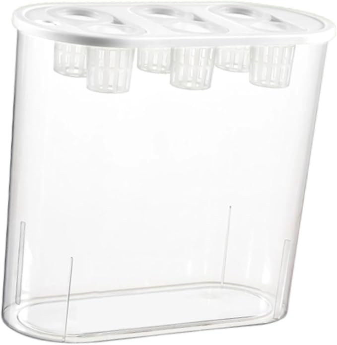 MYCENSE Hydroponics Grower Box Hydroponic System Planting Container 6 Holes Hydroponic System Growing Box for Plants and Fish White
