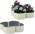 2-Pack Galvanized Raised Garden Beds 48x48x12 in Outdoor Planter Boxes with Open Base for Vegetables Herbs Flowers. Rust-Resistant Steel Raised Garden Beds for Backyard Patio Lawn Beige