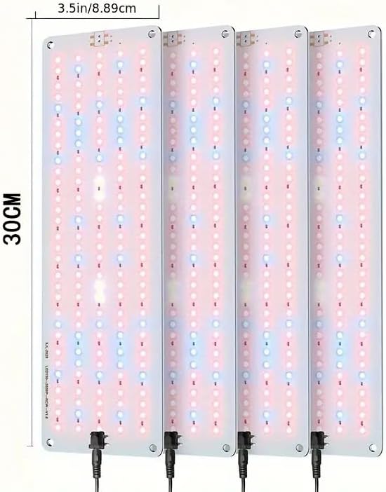 Under Cabinet Grow Light LED Grow Lights for Indoor Plants with Timer &amp Dimmable Levels 4PCS Blue Red and 4PCS Sunlight